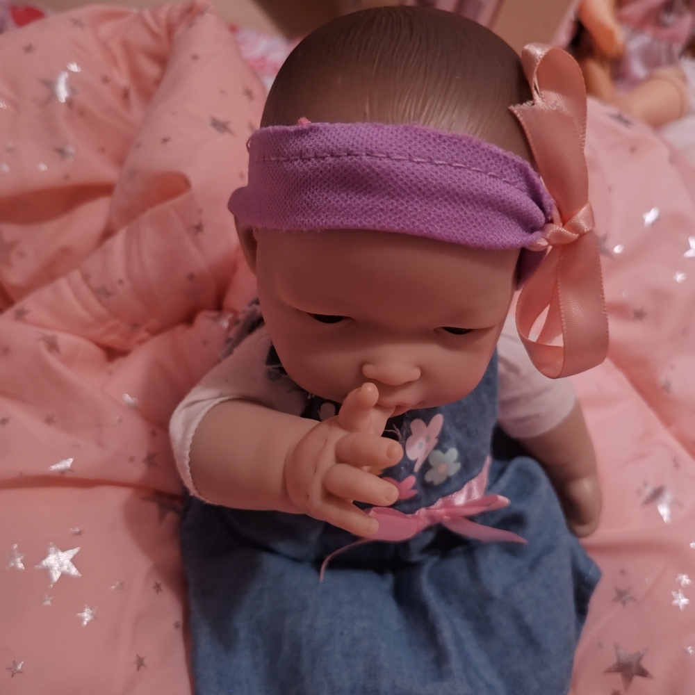 Asian Berengeuer Sweet Baby Doll in Denim Dress with Pink and Purple Details - Picture 16 of 16